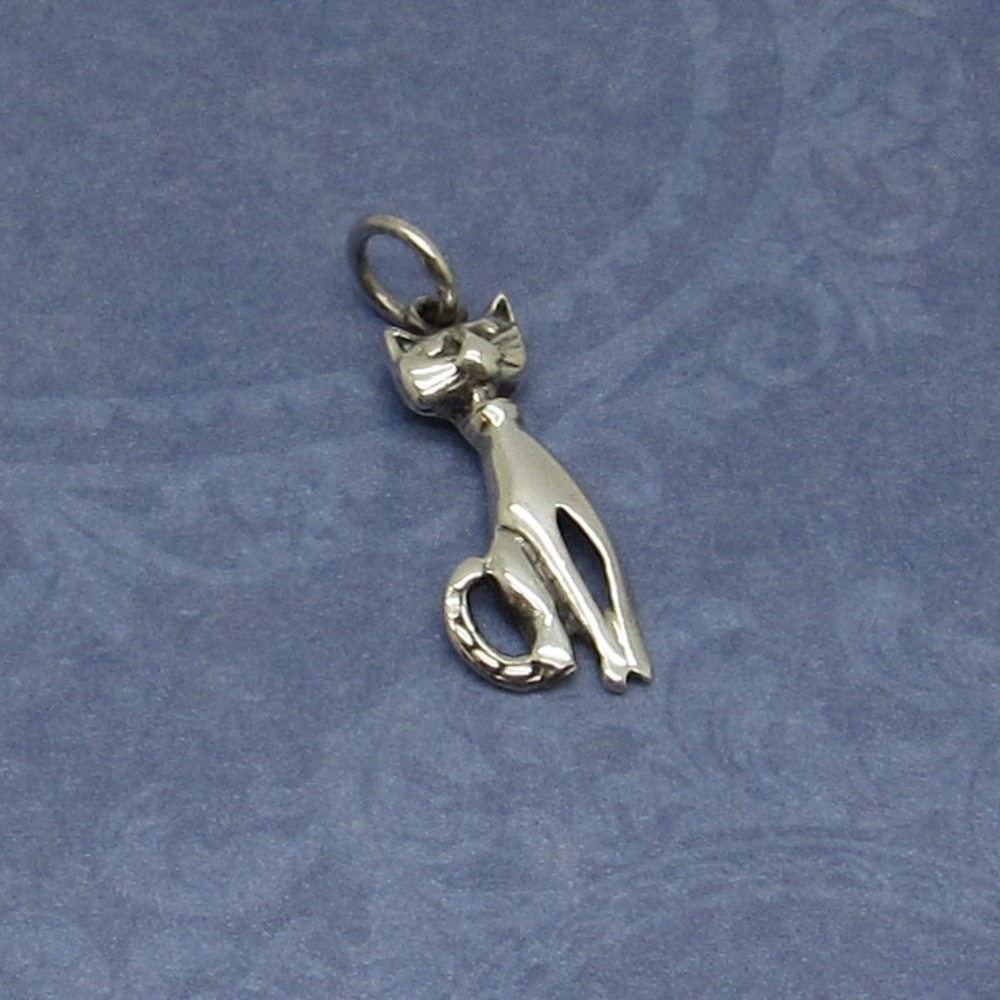 Sterling silver Cat charm